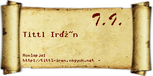 Tittl Irén névjegykártya